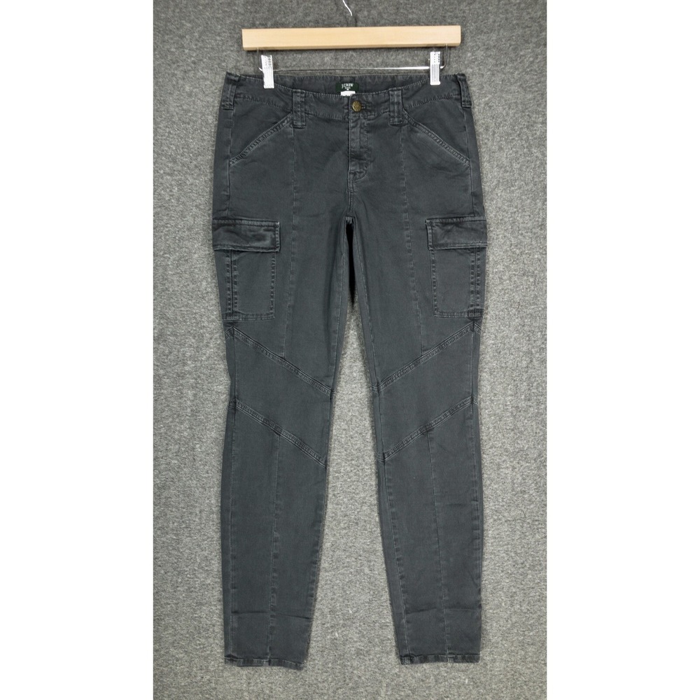J. Crew Stretch Black Carpenter Pants Pockets Tapered Women's Size 4